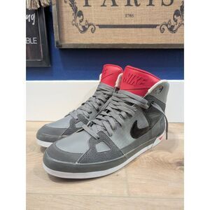 Nike Flight AC High Tops Grey Red Mens 12 Nubuck Leather 577128-003 2013 RARE